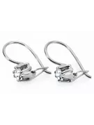 Plata de ley 925 14k 583 Zircon pendientes vec053s Ruso Soviético URSS Artesanía vintage Art Deco style